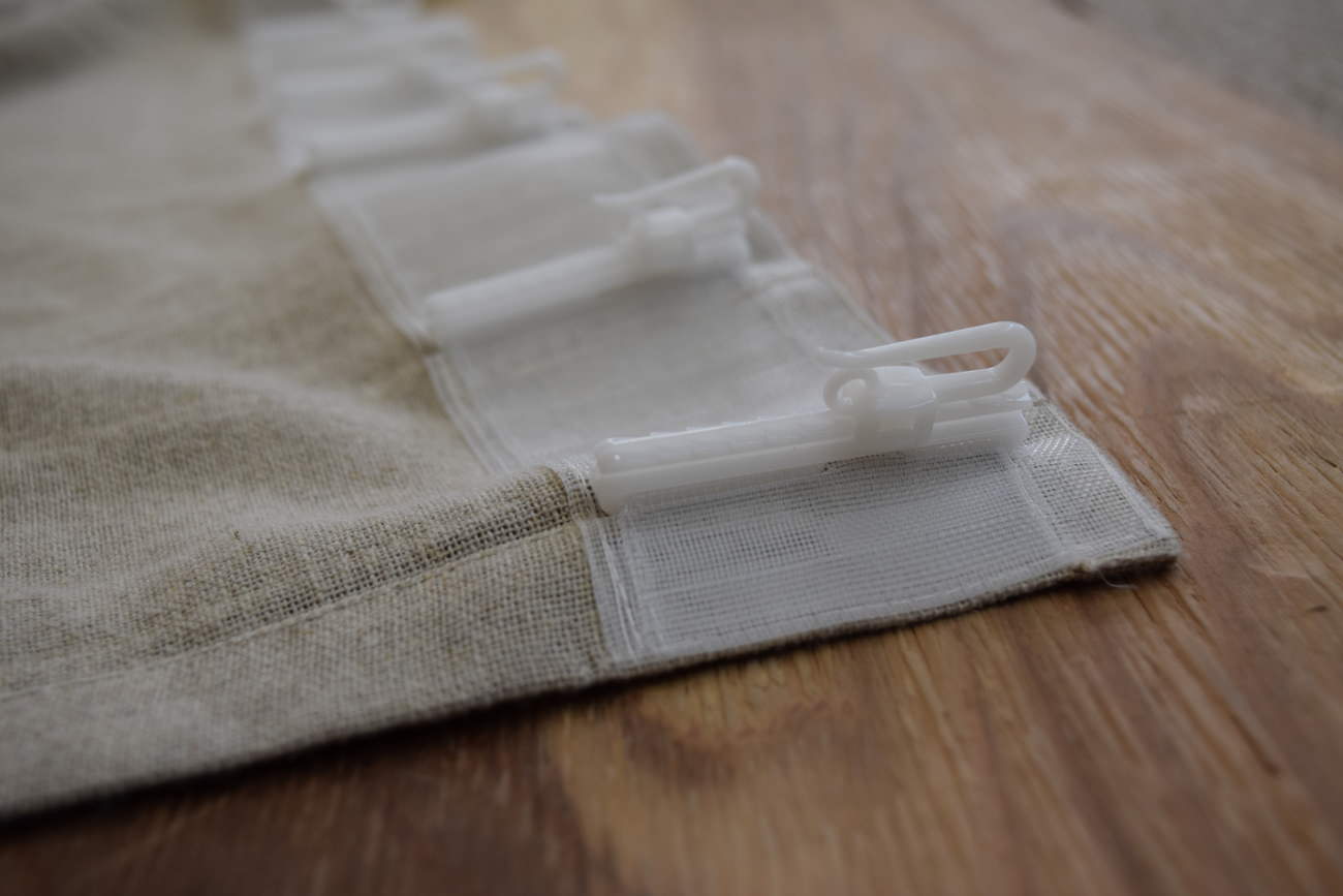 リネンカーテンおしゃれレース付きフランス産ナチュラル麻カーテン