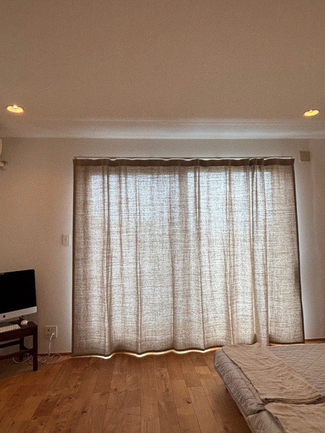 リネンカーテン　リノ　フランネル　グレー